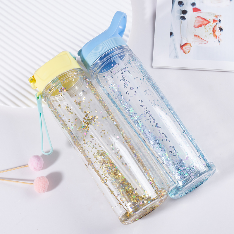 Glitzergel-Wasserflasche aus Kunststoff, 1113 g, 550 ml