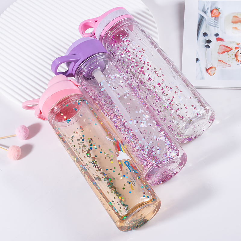 Glitzergel-Wasserflasche aus Kunststoff, 1113 g, 550 ml