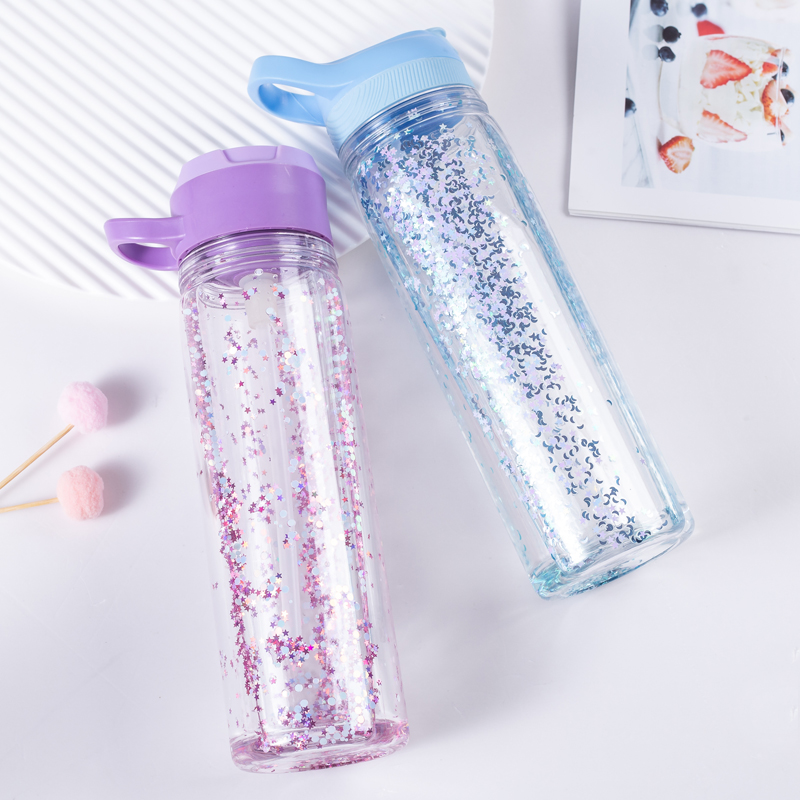 Glitzergel-Wasserflasche aus Kunststoff, 1113 g, 550 ml