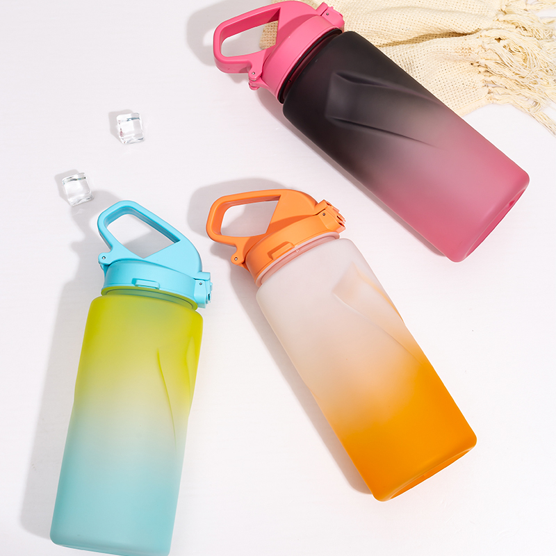 Große Wasserflasche mit geradem Körper DF20144-2,2 l