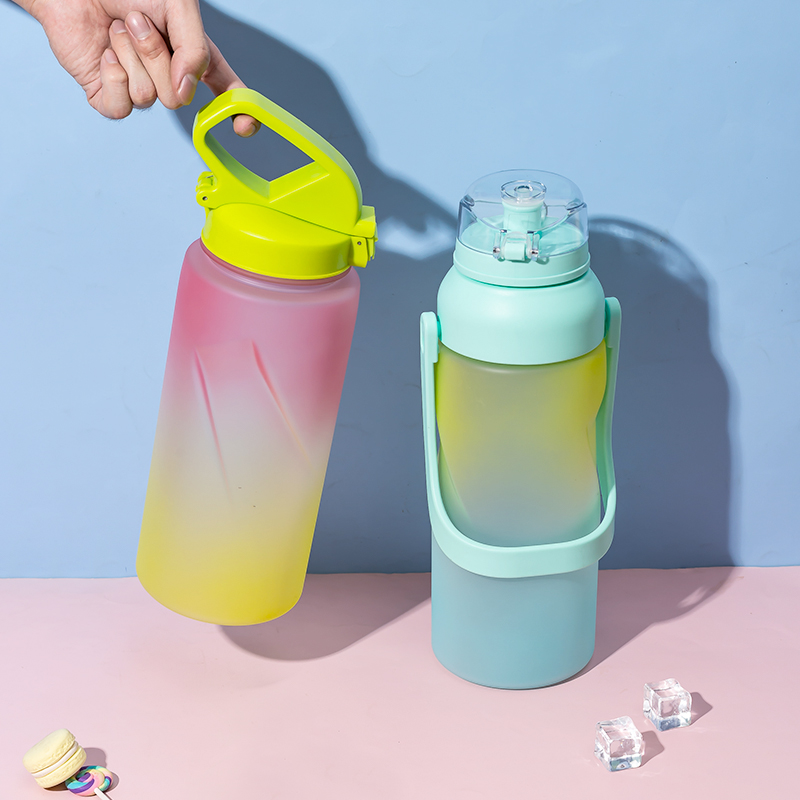 Große Wasserflasche mit geradem Körper DF20144-2,2 l