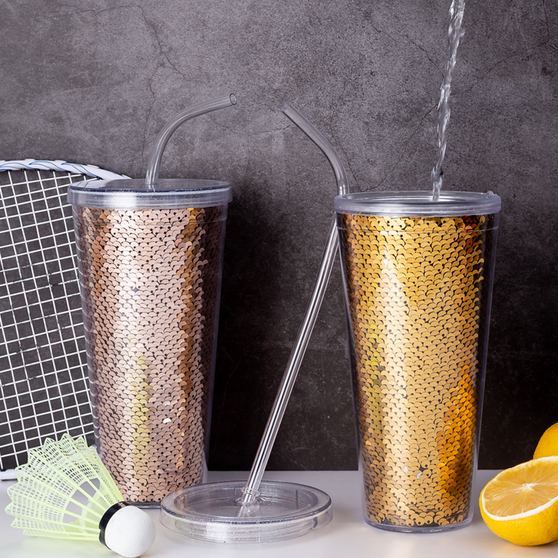 Pailletten-Strohbecher 9098H-20oz