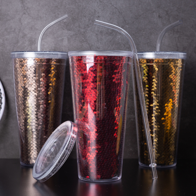 Pailletten-Strohbecher 9098H-20oz