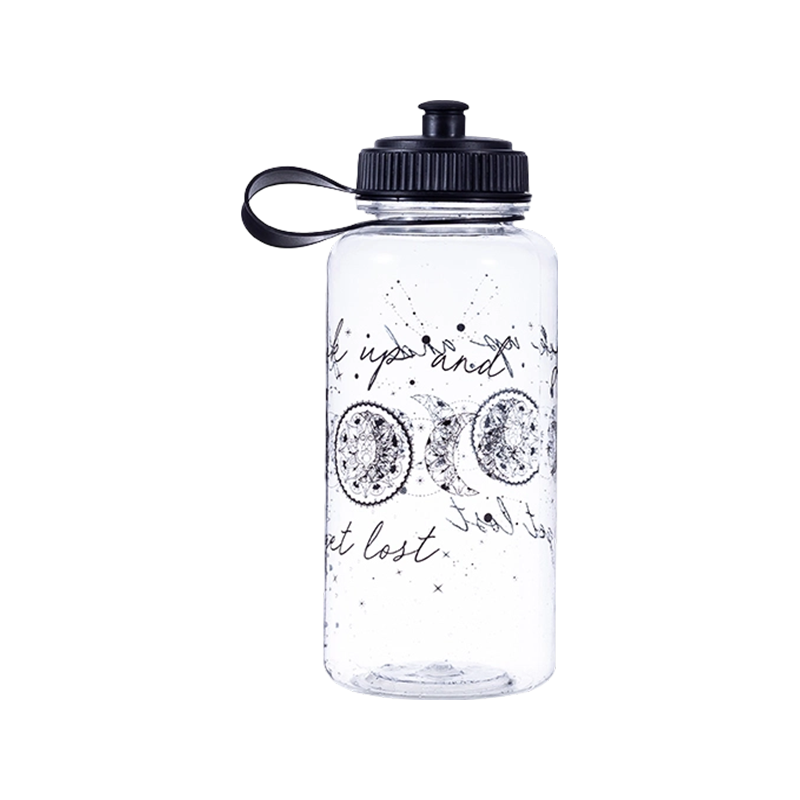 Wasserflasche mit geradem Körper und Ausguss DF1000 1L