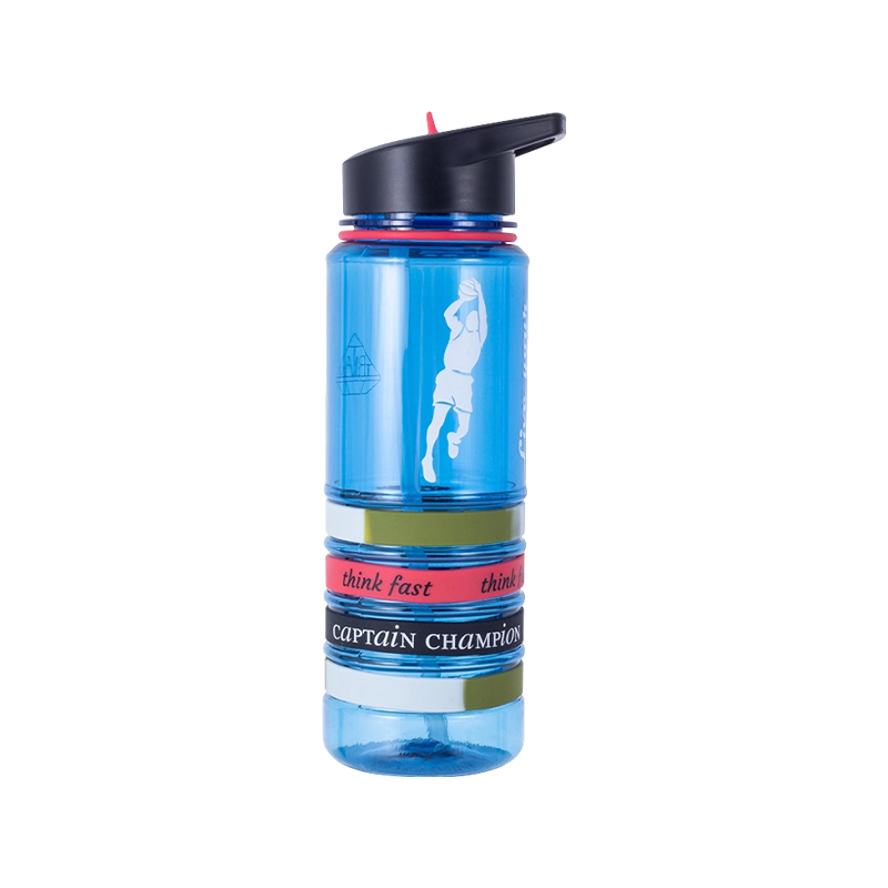 Vierrippige Wasserflasche mit Silikonring 9074L 700 ml